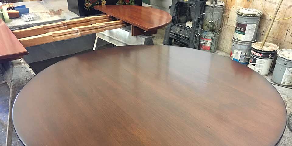 round conference table refinishing west michigan